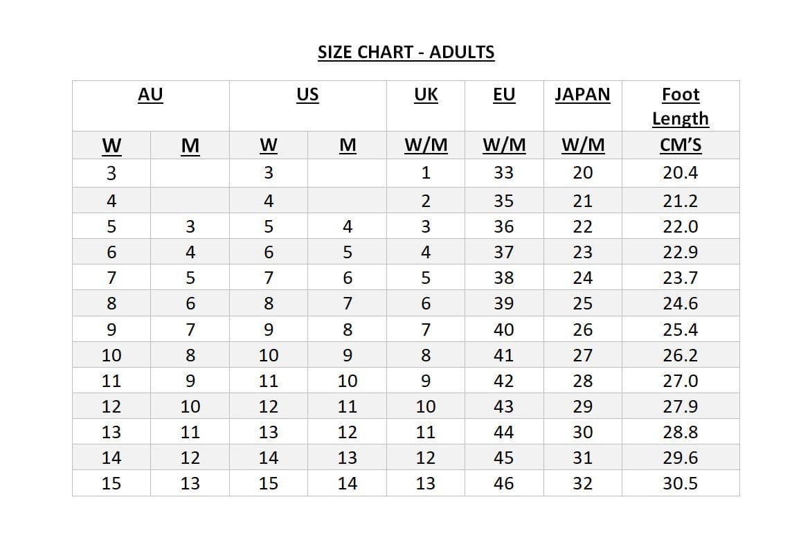 Womens Uggs Size Chart | vlr.eng.br